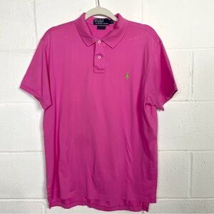Polo Ralph Lauren Mens Polo Shirt Y2K Pink/Green Logo Preppy Classic Old Money L